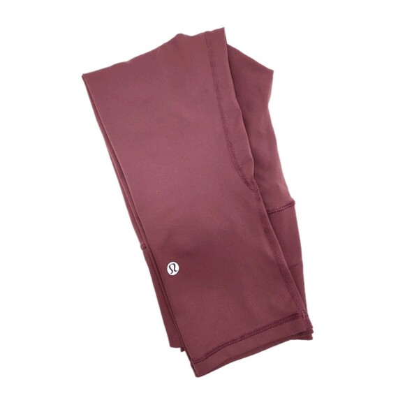 Lululemon Leggings Women's 4 Pink Nylon Stretch 21" Cropped‎ Athletic Activewear - Picture 1 of 5